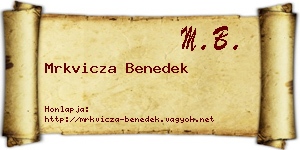 Mrkvicza Benedek névjegykártya