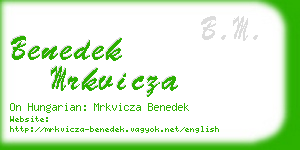 benedek mrkvicza business card